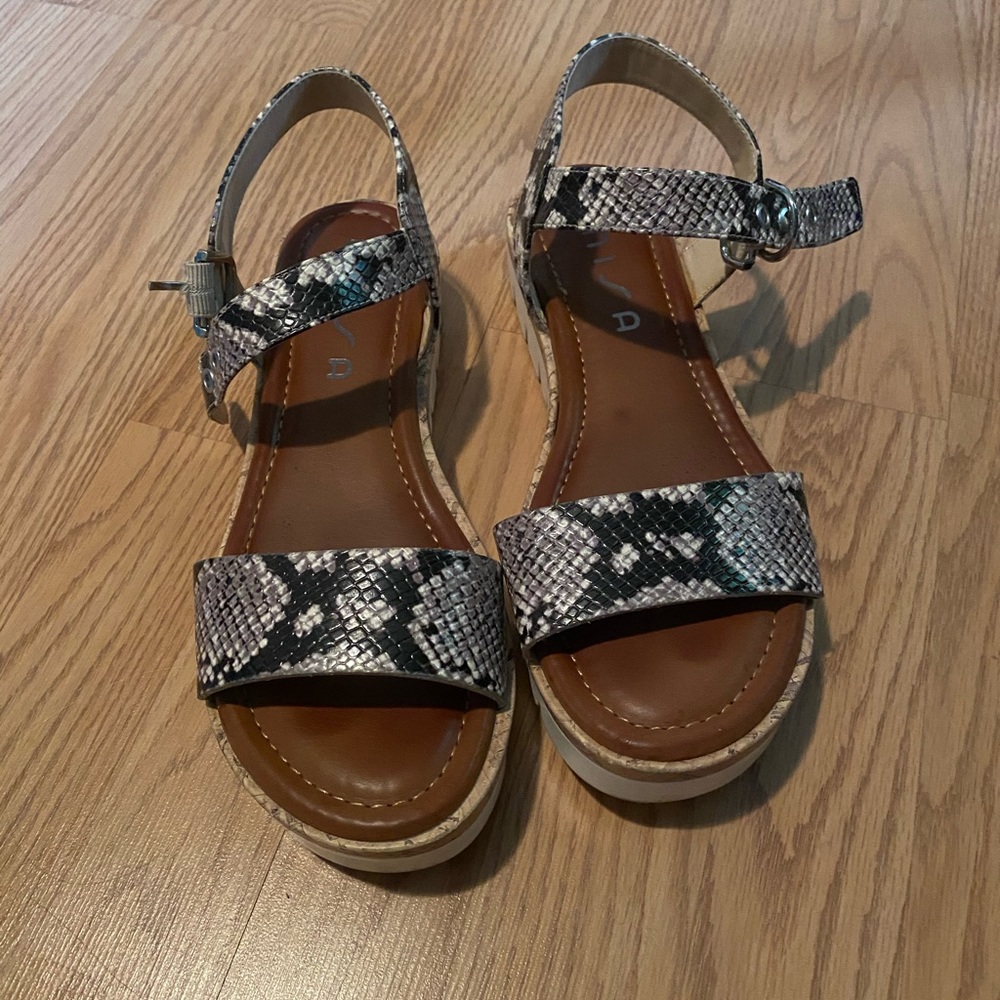 Faux Snakeskin Sandals